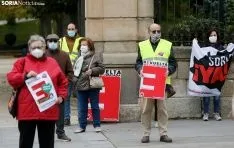 Una imagen de la concentración hoy en la capital soriana. /SN
