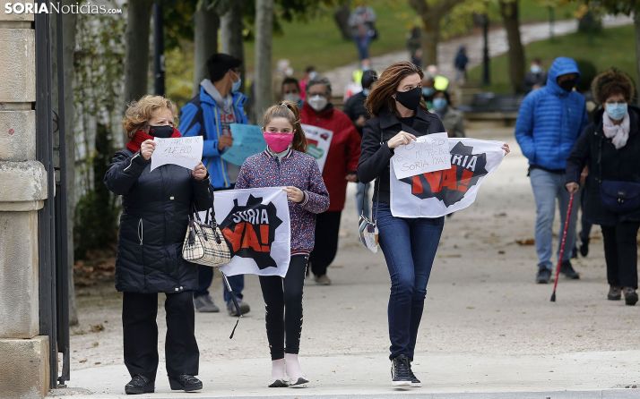Una imagen de la concentración hoy en la capital soriana. /SN