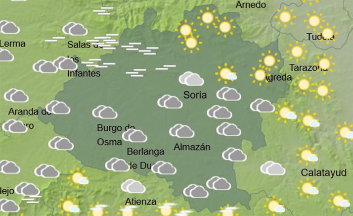 El cielo de la provincia a las 13:00 horas. /AEMET