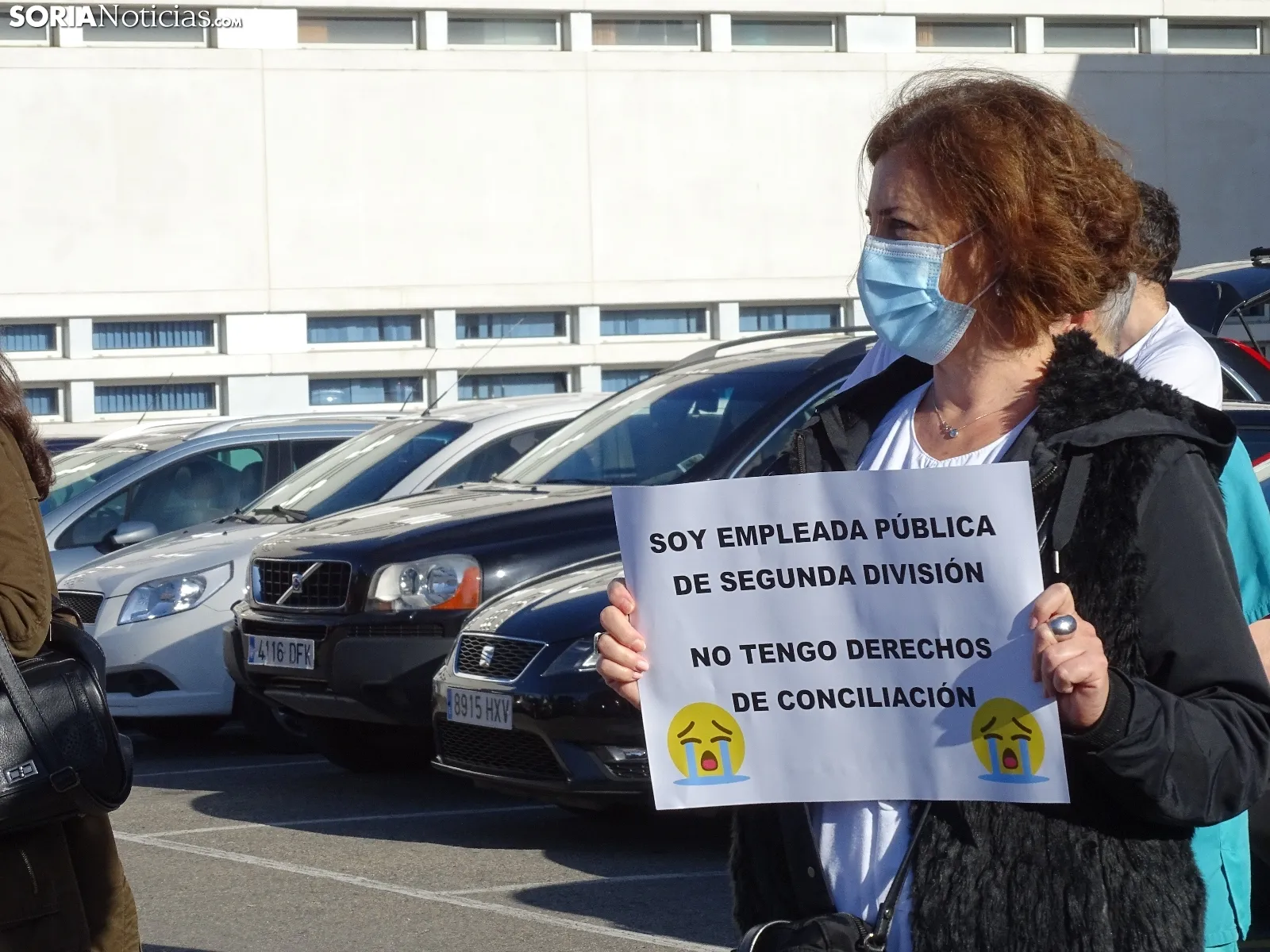 Una imagen de la concentración hoy ante el Santa Bárbara