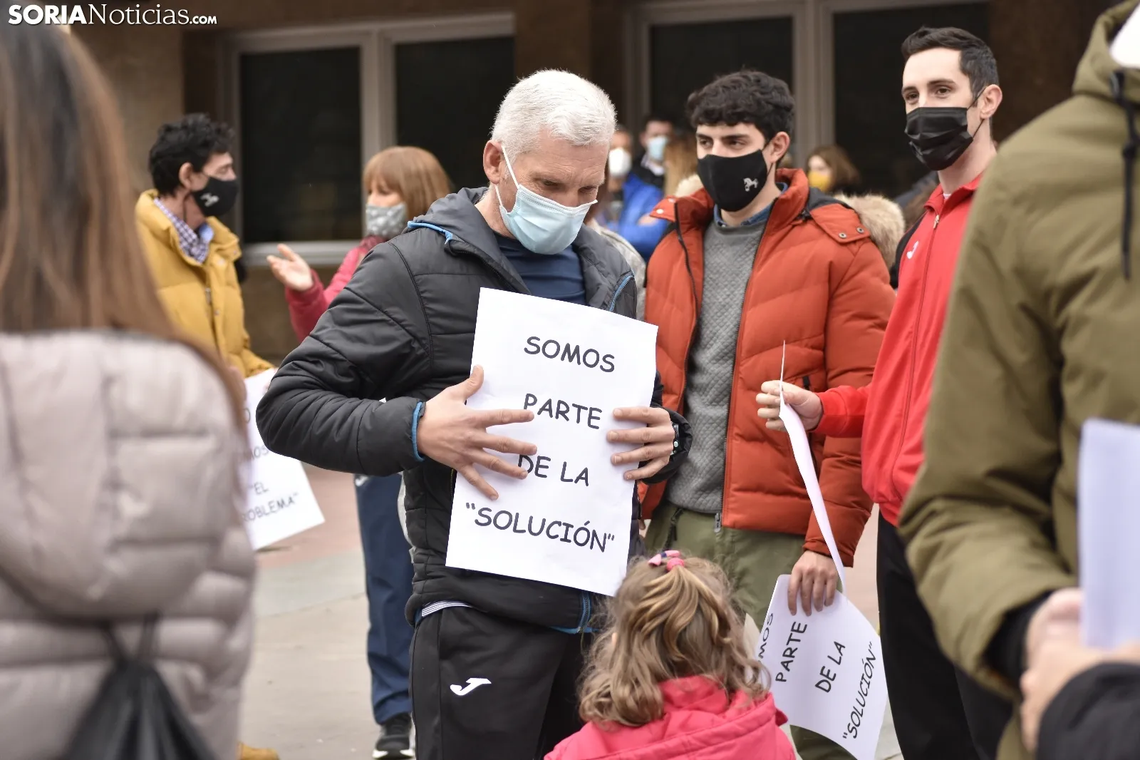 Concentración por la reapertura de los gimnasios en Soria.