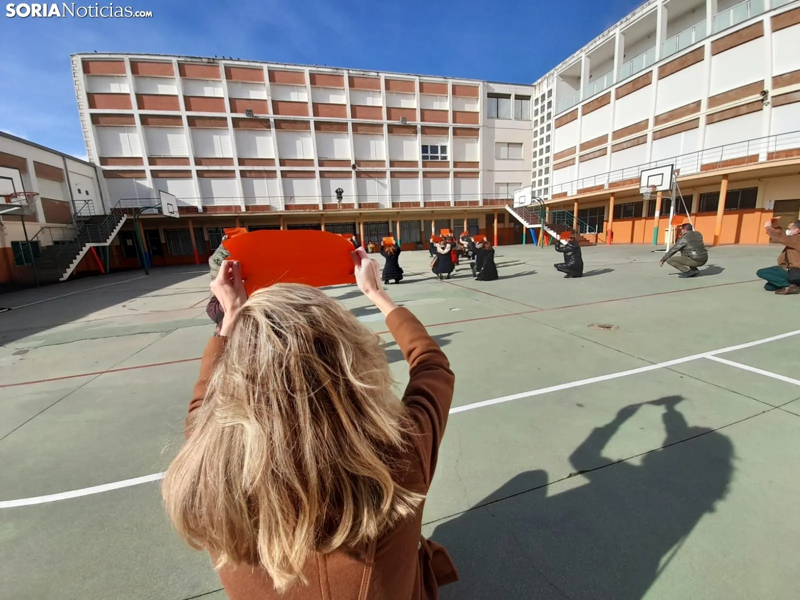 Una imagen del patio de Escolapias este domingo. /SN