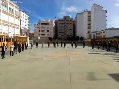 Una imagen del patio de Escolapias este domingo. /SN