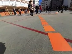 Una imagen del patio de Escolapias este domingo. /SN