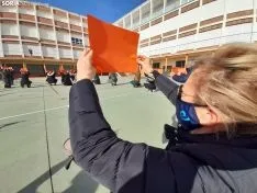 Una imagen del patio de Escolapias este domingo. /SN