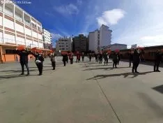 Una imagen del patio de Escolapias este domingo. /SN