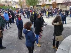 Una imagen de la concentración este viernes. /SN