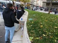 Una imagen de la concentración este viernes. /SN