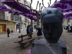 Una imagen de la plaza de las Mujeres esta mañana del 25-N. /SN