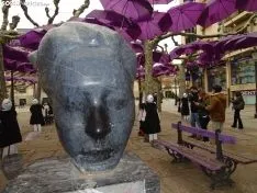 Una imagen de la plaza de las Mujeres esta mañana del 25-N. /SN