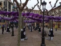 Una imagen de la plaza de las Mujeres esta mañana del 25-N. /SN
