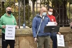 Concentración por la reapertura de los gimnasios en Soria.