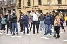 Concentración por la reapertura de los gimnasios en Soria.