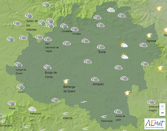 El tiempo en Soria: domingo de lluvias dispersas y temperaturas suaves