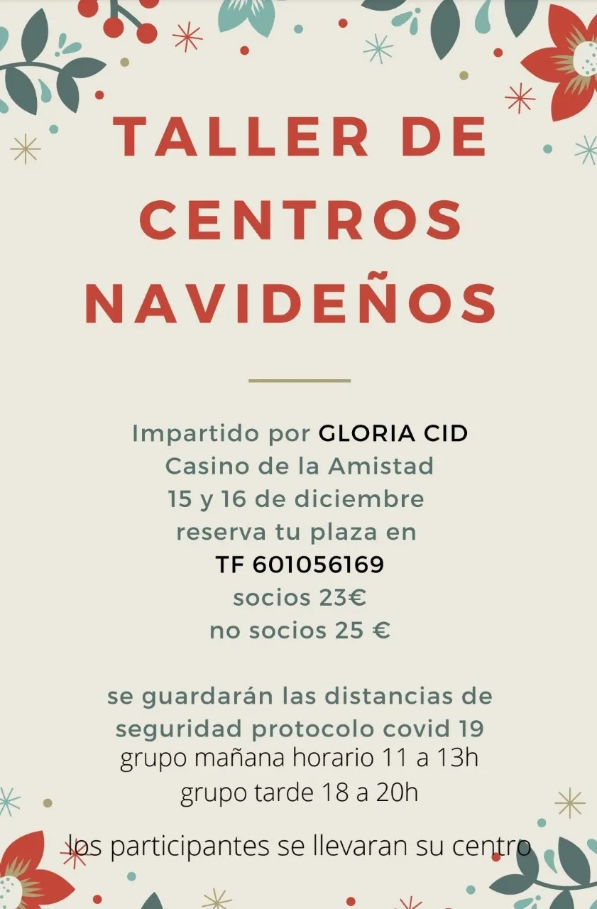 Foto 2 - Taller de centros navide&ntilde;os en el Casino