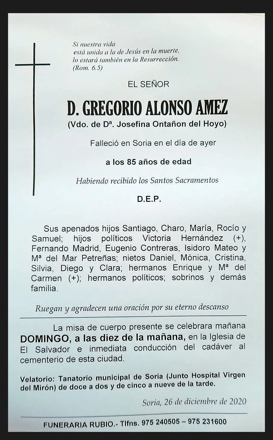 Foto 2 - El funeral por Goyo Alonso, a las diez este domingo