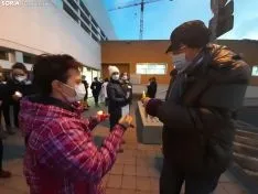 Una imagen de la concentración de esta tarde en el exterior del Santa Bárbara. /SN 
