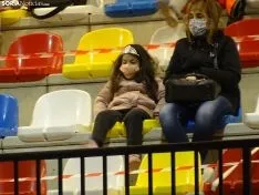 Una imagen de la función en el polideportivo de Camaretas, esta tarde. /SN