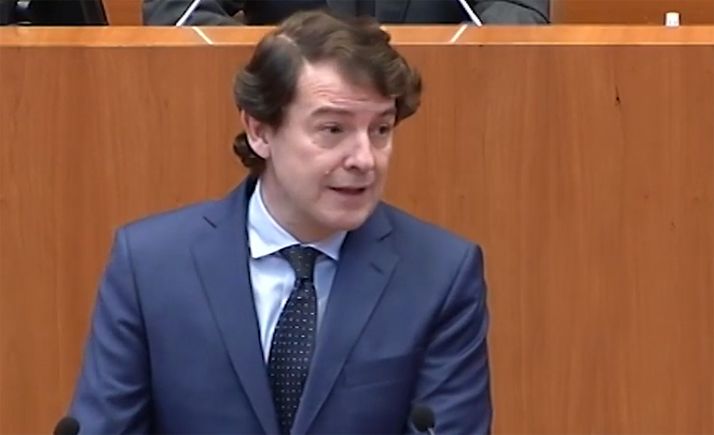 Mañueco, en una intervención en las Cortes regionales. /Jta.