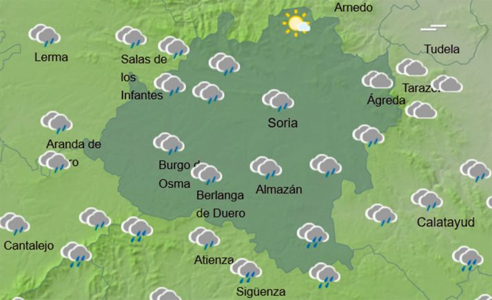 El tiempo en Soria: Precipitaciones que disminuyen por la tarde