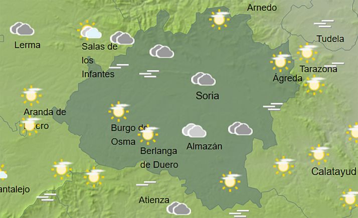 El cielo de la provincia a las 12:00 horas. /AEMET