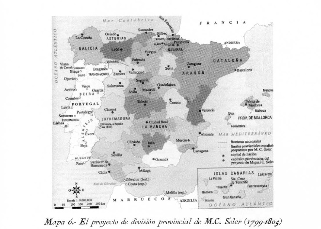 Mapas de la publicación División Territorial de España. Provincias y Partidos Judiciales.175 años, de Juan Gómez Díaz.