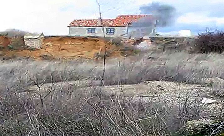 Imagen de la explosión controlada de uno de los proyectiles. /GC