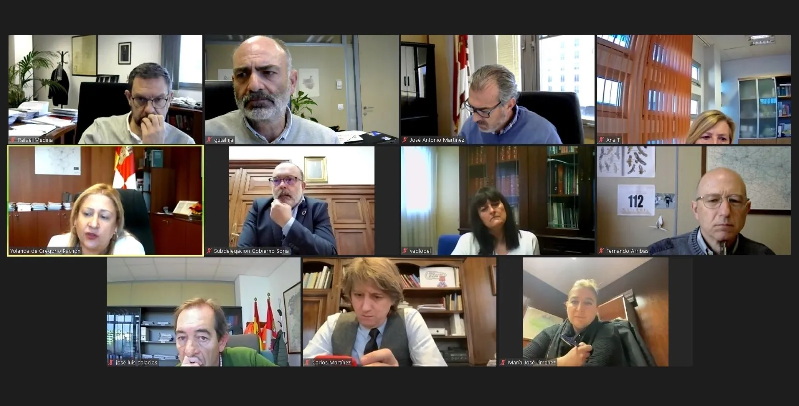 Una de las dos reuniones celebradas hoy, vía telemática, a instancias de la Delegación de la Junta este martes. /Jta.