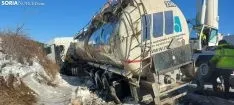 El vehículo siniestrado en la N-122. /SN