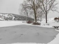 Nevada histórica en el embalse de Los Rábanos. /Eva María La Orden
