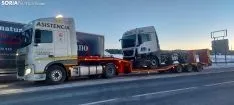 El vehículo siniestrado en la N-122. /SN