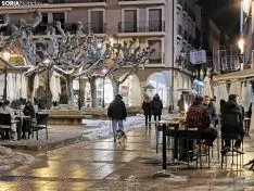 Aspecto de la plaza Mayor a las 19:50 horas.