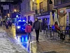 Aspecto de la plaza Mayor a las 19:55 horas.
