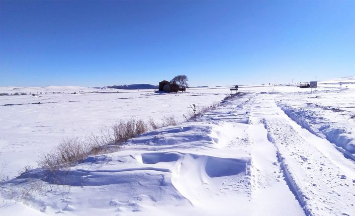 Una imagen del acceso a Bubreros tras el paso de Filomena. /PSOE