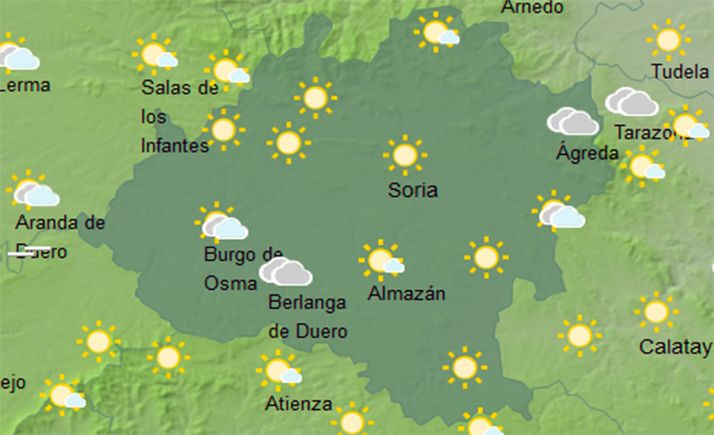 El tiempo en Soria: Más despejado y siguen a la baja las mínimas