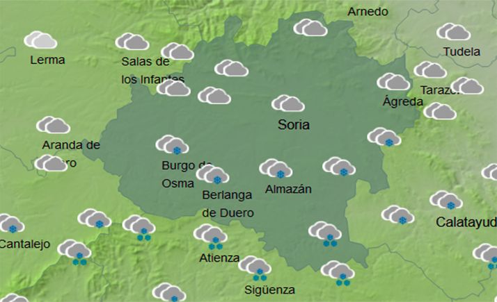 El tiempo en Soria: Nieve a mitad del día, más intensa por la noche
