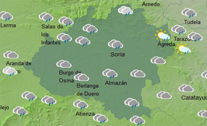 El tiempo en Soria: Nublado, algún chubasco débil, y mejoría en las mínimas 
