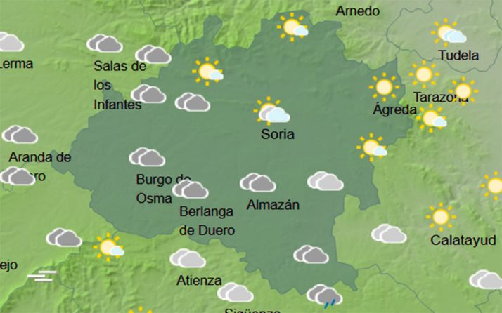 El tiempo en Soria: Cielos nubosos y mejoría de las mínimas