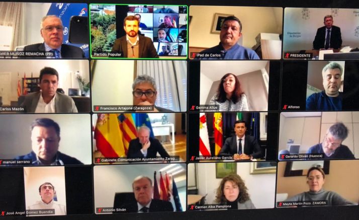 El PP del Ayuntamiento y de la Diputación, en videoconferencia con Pablo Casado para abordar la situación provocada por Filomena
