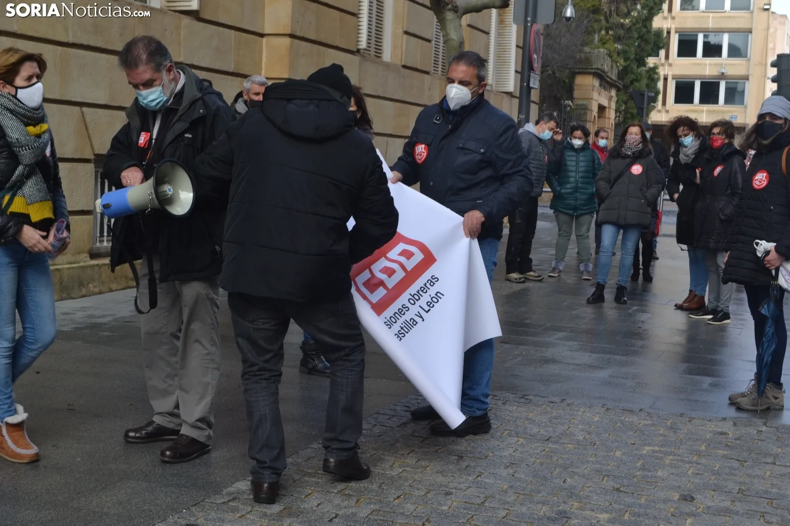 Una imagen de la concentración sindical de hoy. /SN