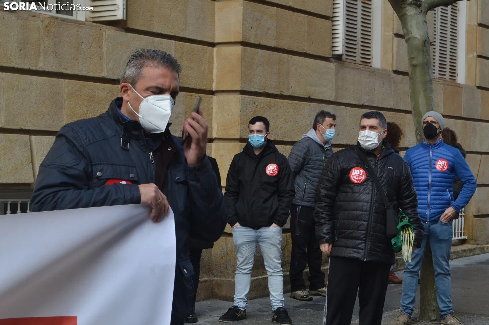 Una imagen de la concentración sindical de hoy. /SN