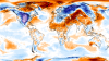Este mapa muestra la anomalía de la temperatura del aire de 2 m (es decir, la desviación del período de referencia 1979-2000). Fuente: WMO