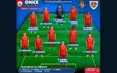 El once inicial para hoy. /CDN