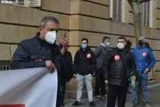 Una imagen de la concentración sindical de hoy. /SN