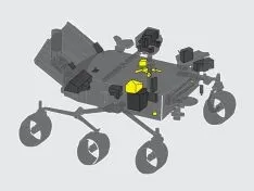 Mario García, junto a una replica del Rover Marciano Curiosity en Toulouse. 