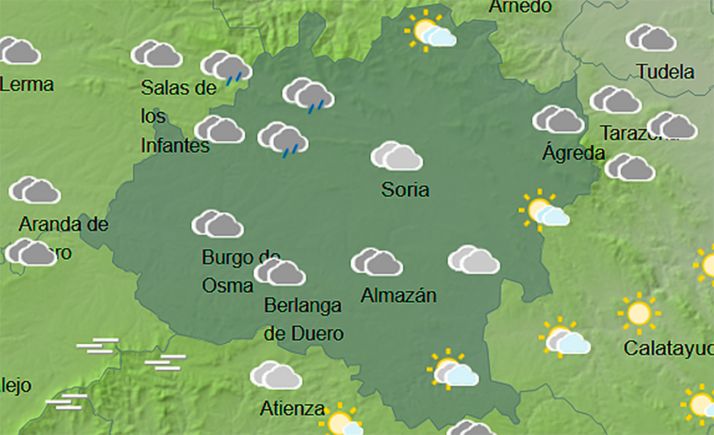 El tiempo en Soria: Mejoría en las máximas y se mantiene la nubosidad