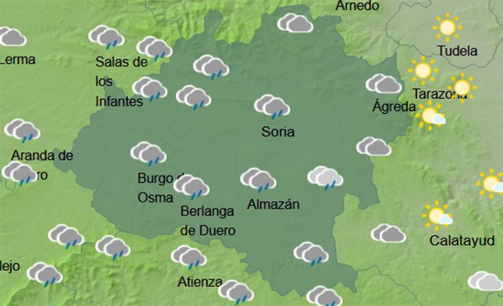 El tiempo en Soria: Precipitaciones generalizadas y posibilidad de nieve por encima de los 1.000 metros