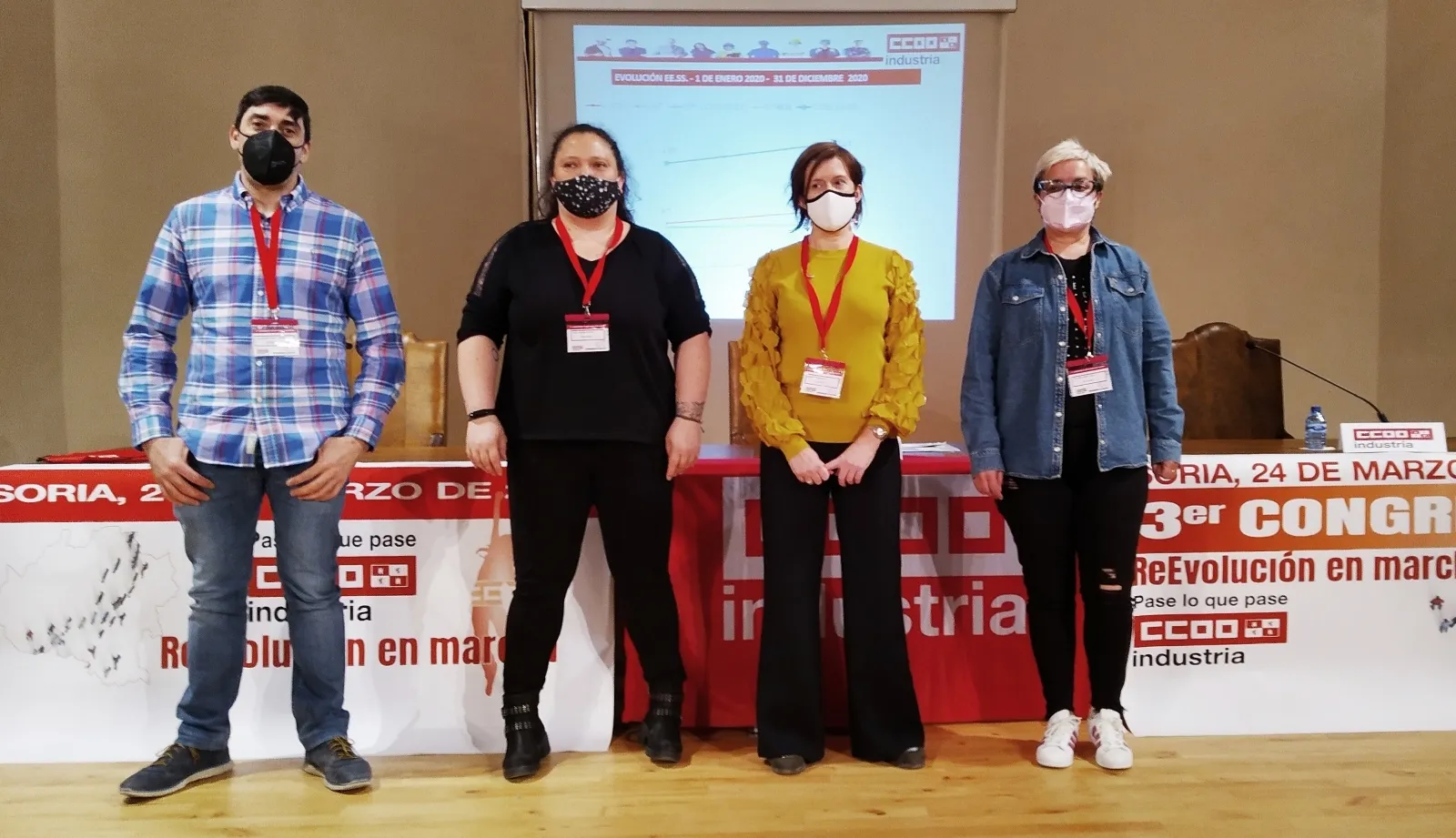 El equipo de Pérez tras la elección. 