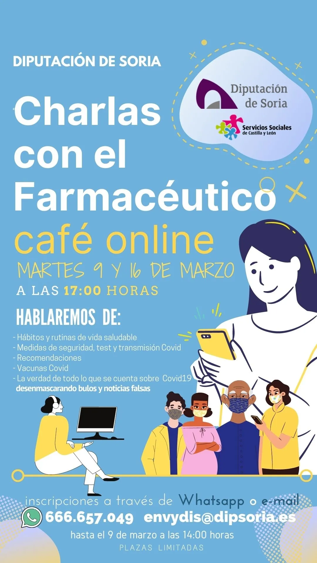 Foto 2 - La Diputaci&oacute;n de Soria invita a &lsquo;Caf&eacute;s online&rsquo; para informar sobre el coronavirus