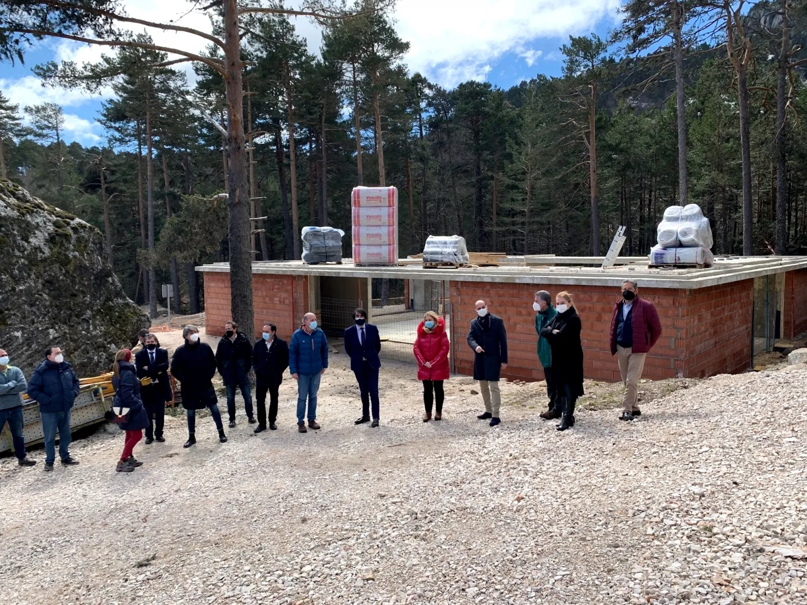 La visita oficial a las obras del nuevo edificio. /Jta.